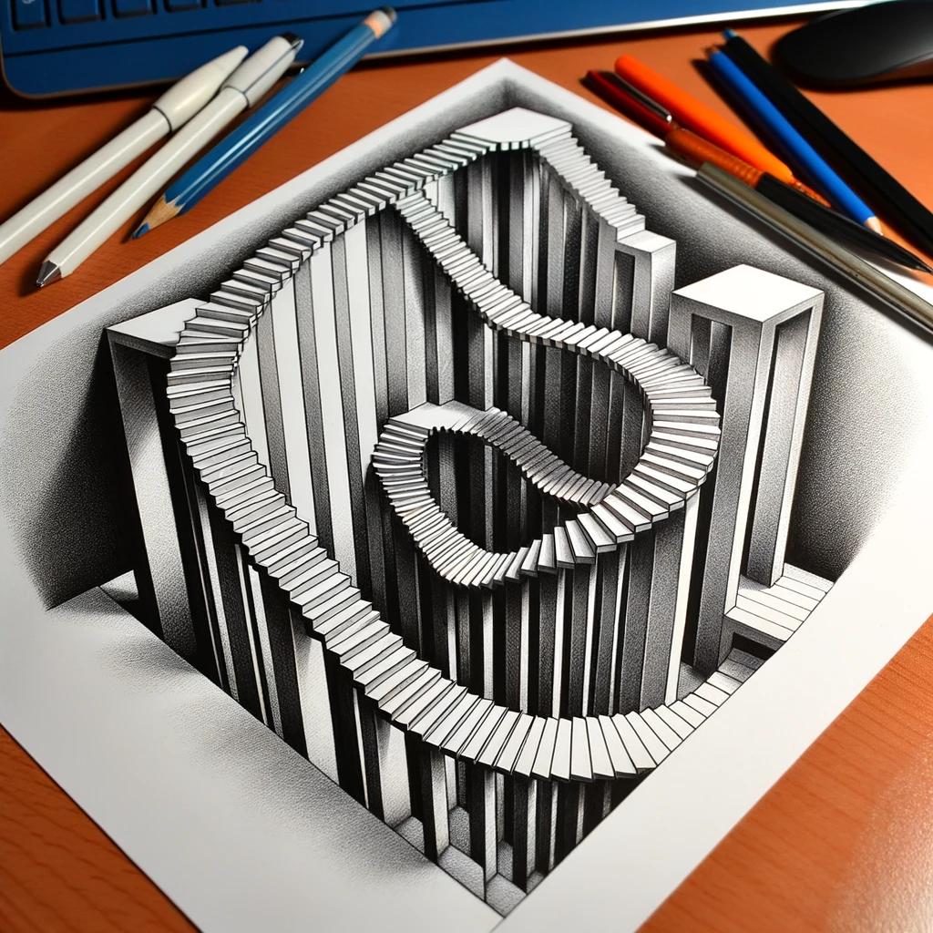 3d drawing 2 by dalle 3