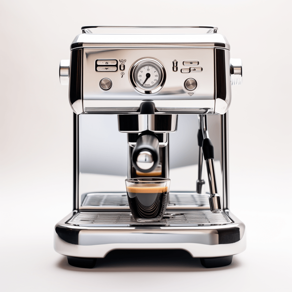 High key product photography of a high-end espresso machine by midjourney