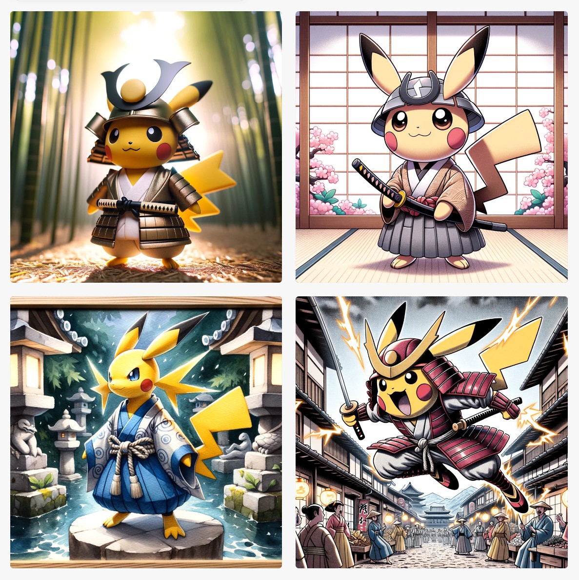 Pikachu Samurai Costume 2 by dalle 3