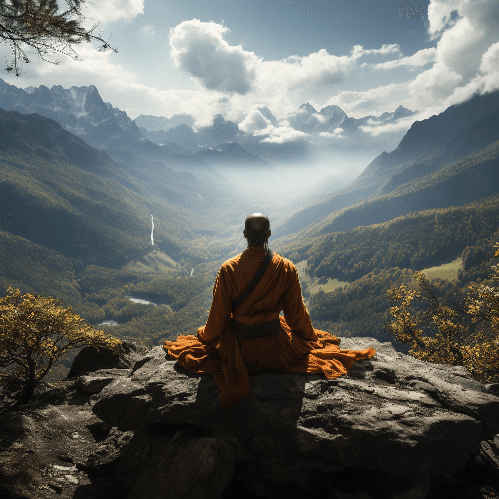 Yogi meditating mid-air by midjourney