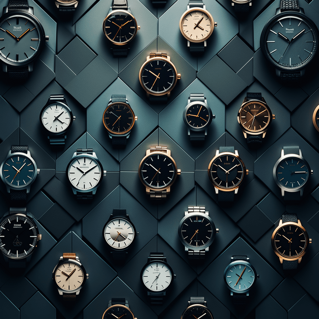 birds eye view of high-end watches  by midjourney
