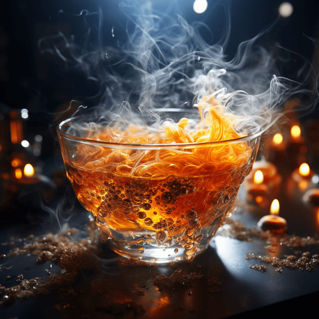 close up shot of a smoking cocktail with dry ice by midjourney