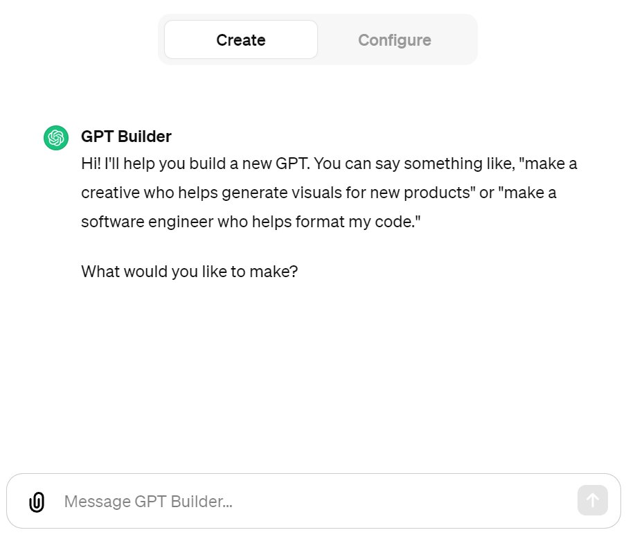 custom gpt create interface