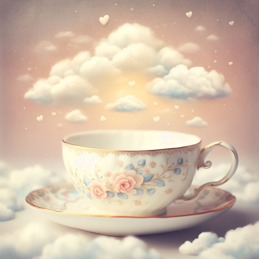dainty porcelain teacup by dalle 3