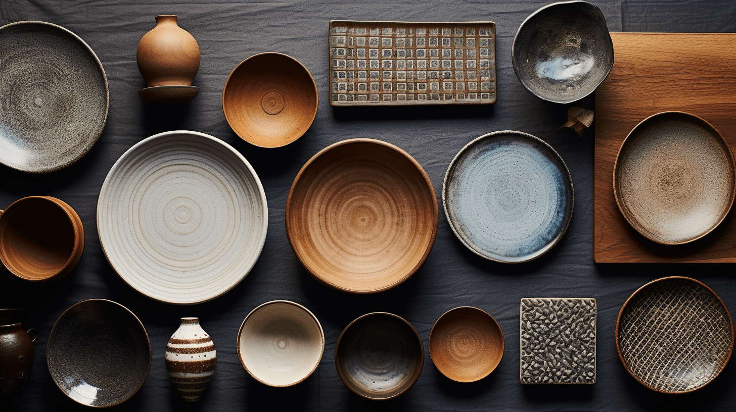 flat lay photography of a collection of artisan by midjourney