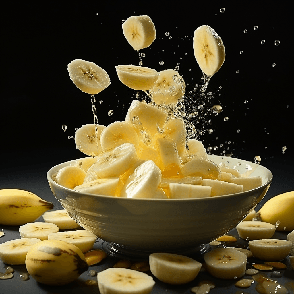 floating banana slices by midjourney