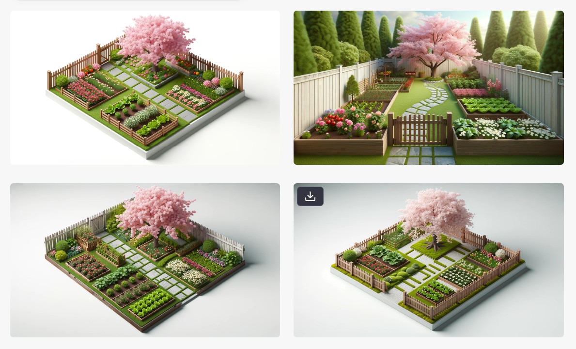 garden design layout by dalle 3