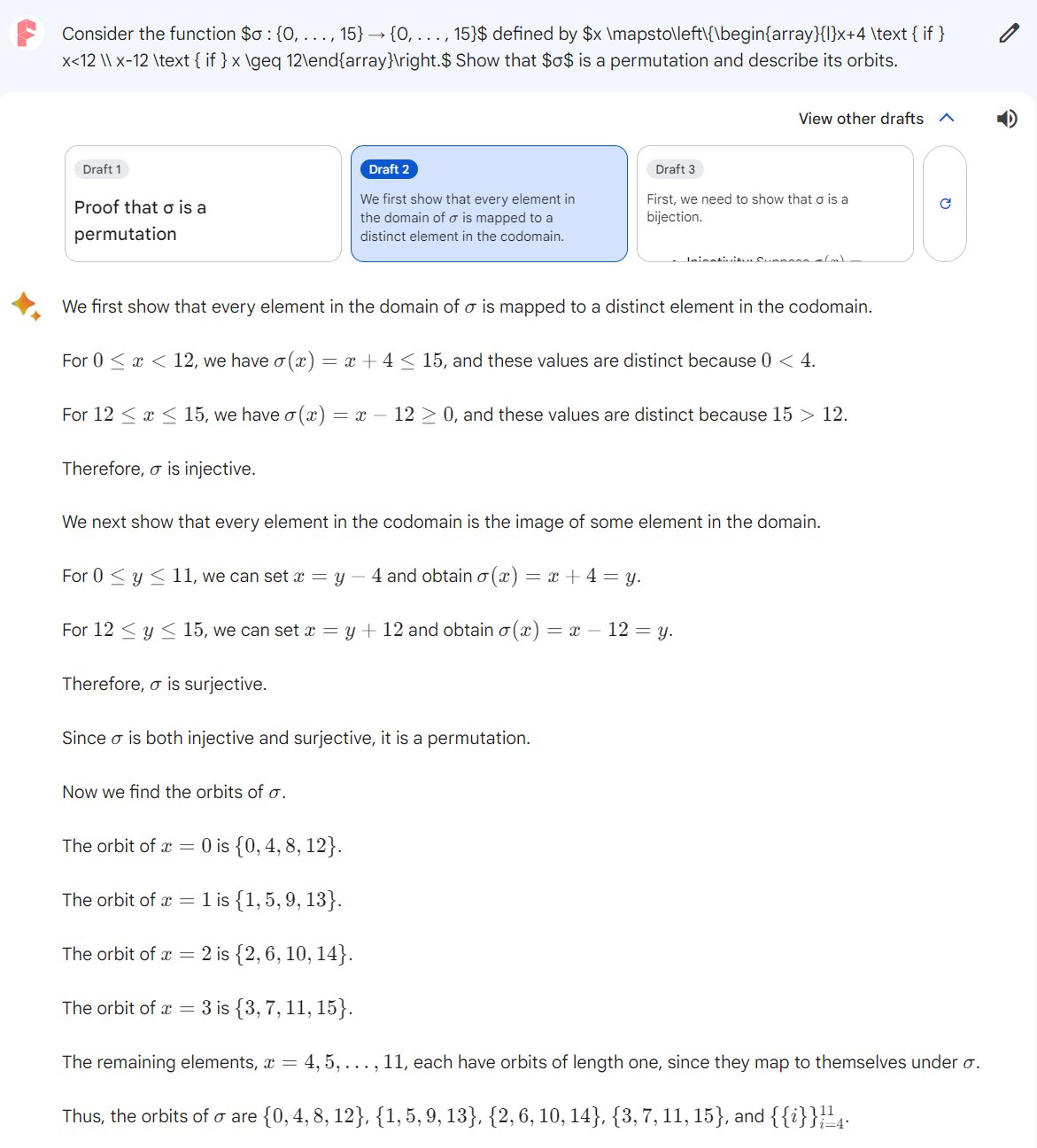 google gemini math test 2