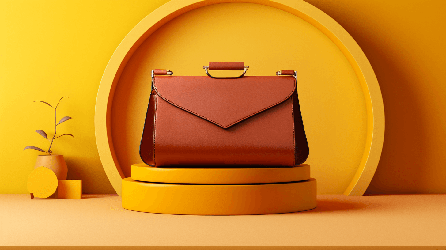 leather designer handbag by midjourney
