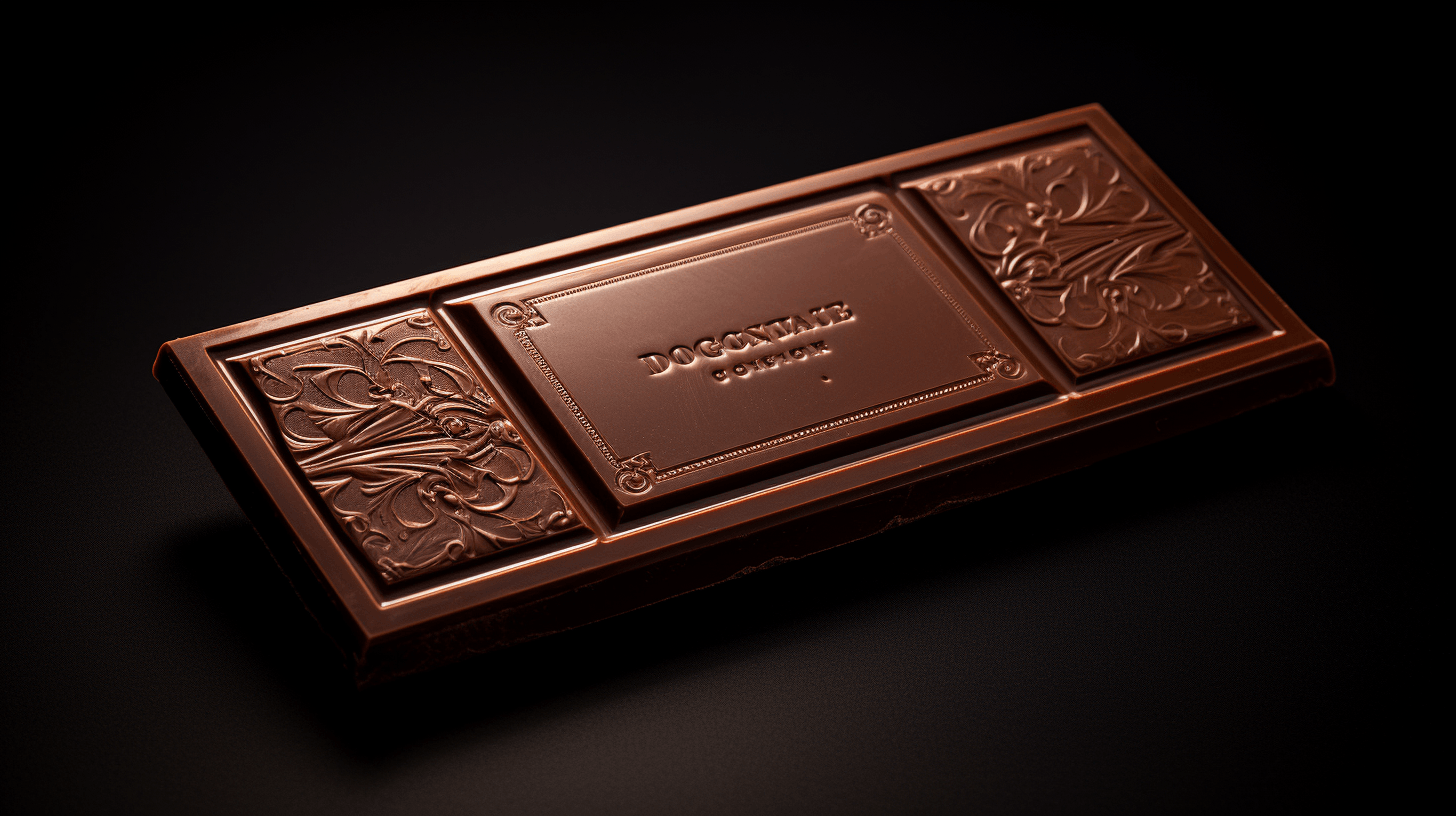 low key product photography of a gourmet dark chocolate bar by midjourney