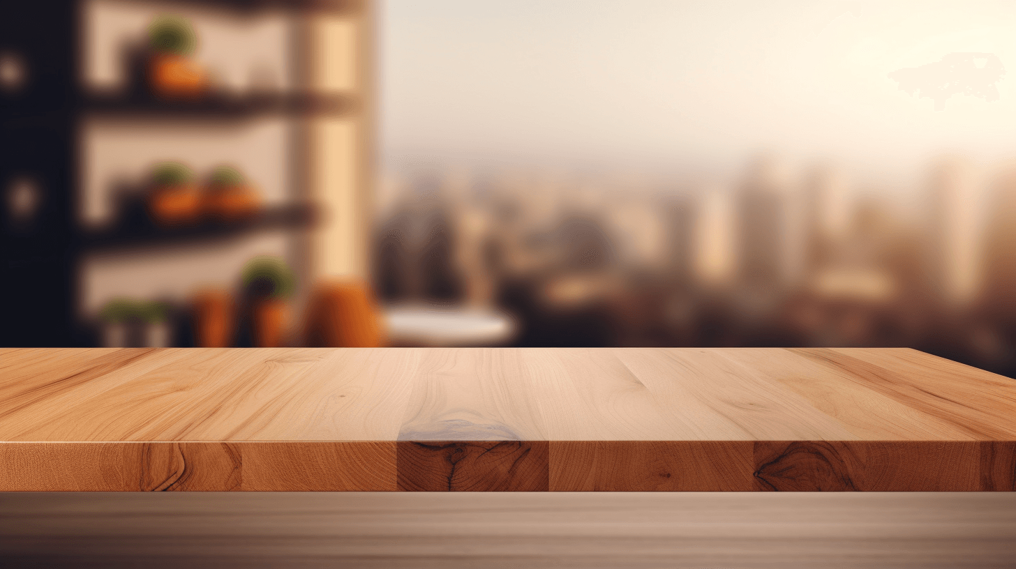 sleek wooden surface ready to hold a product by midjourney