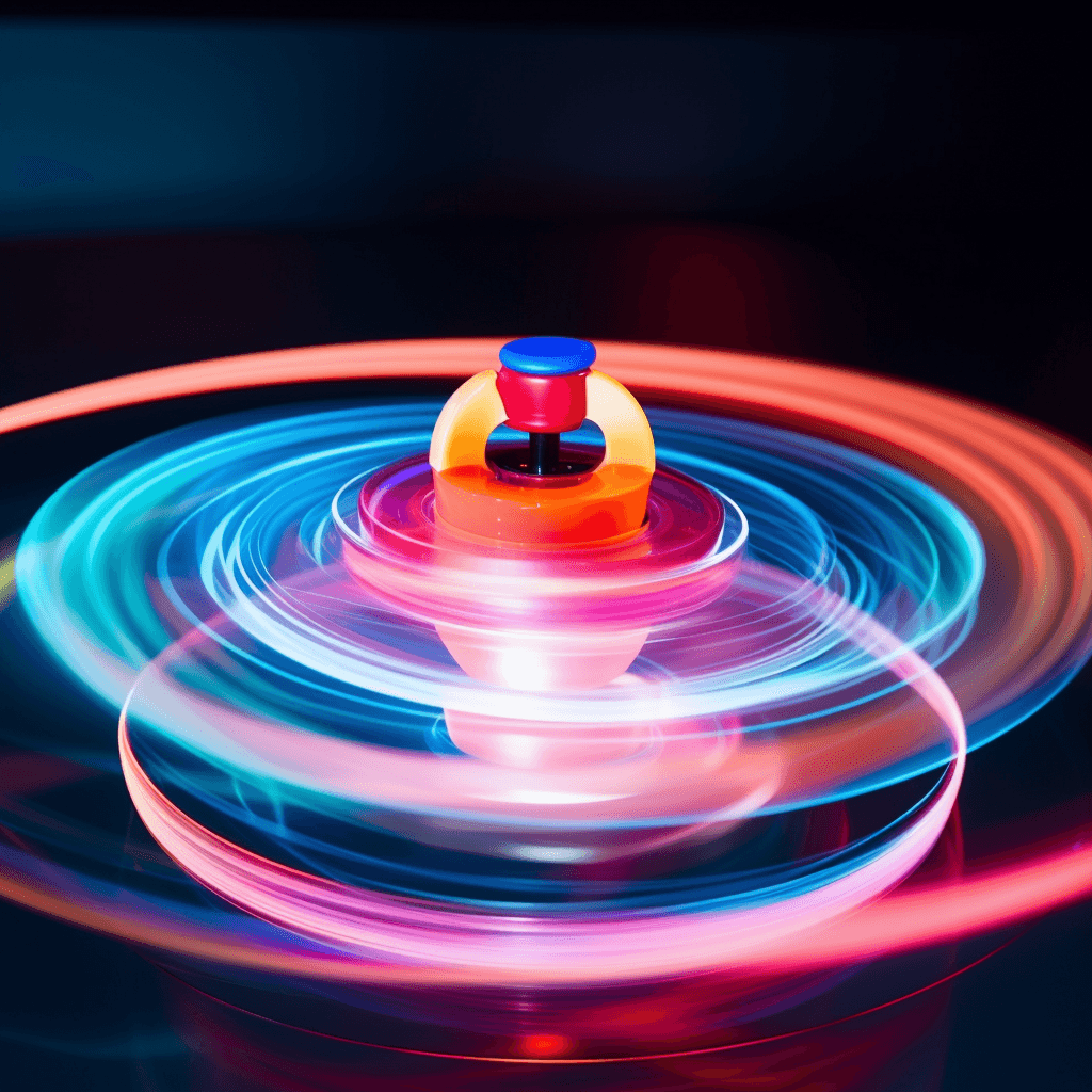 speed and motion captured in a spinning fidgetf by midjourney